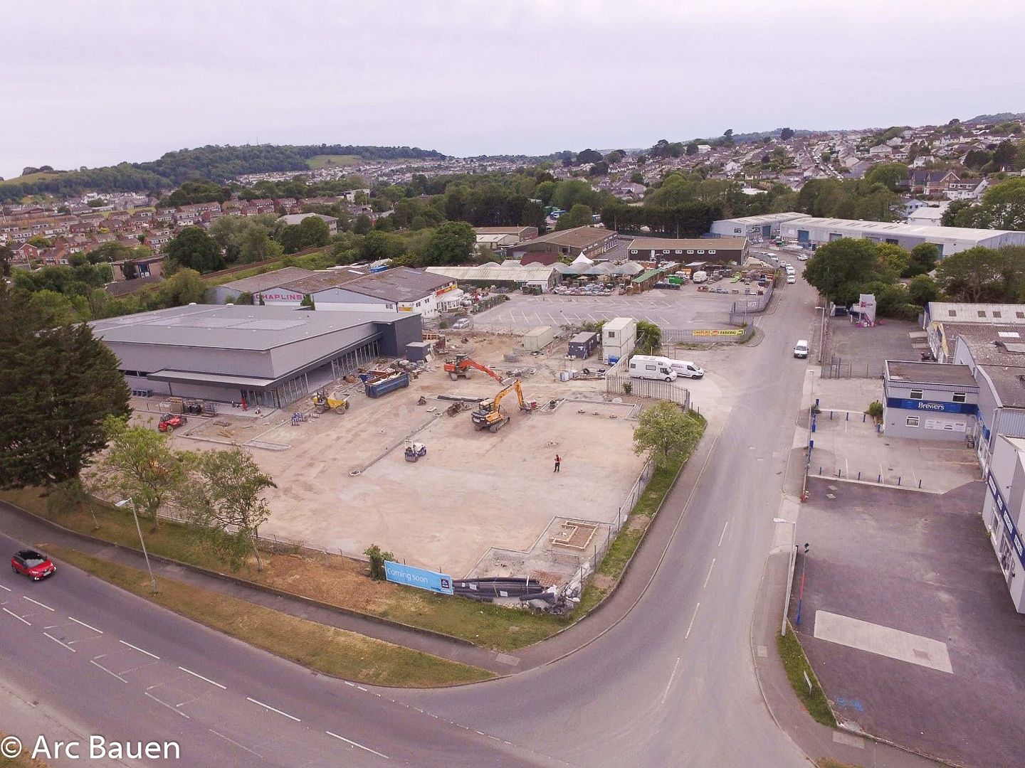 Aldi Plympton site progress photo from a drone 22.05.20