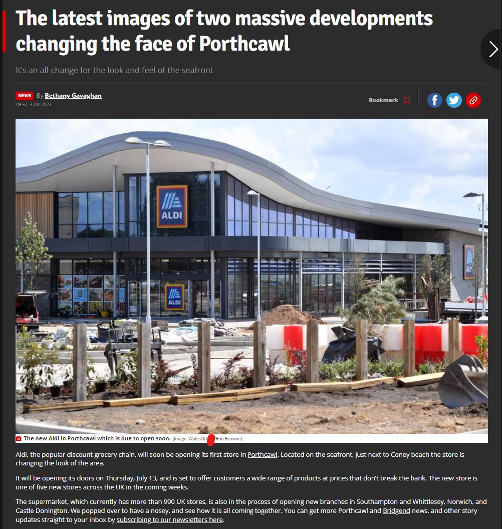 Aldi Porthcawl - Wales Online article 