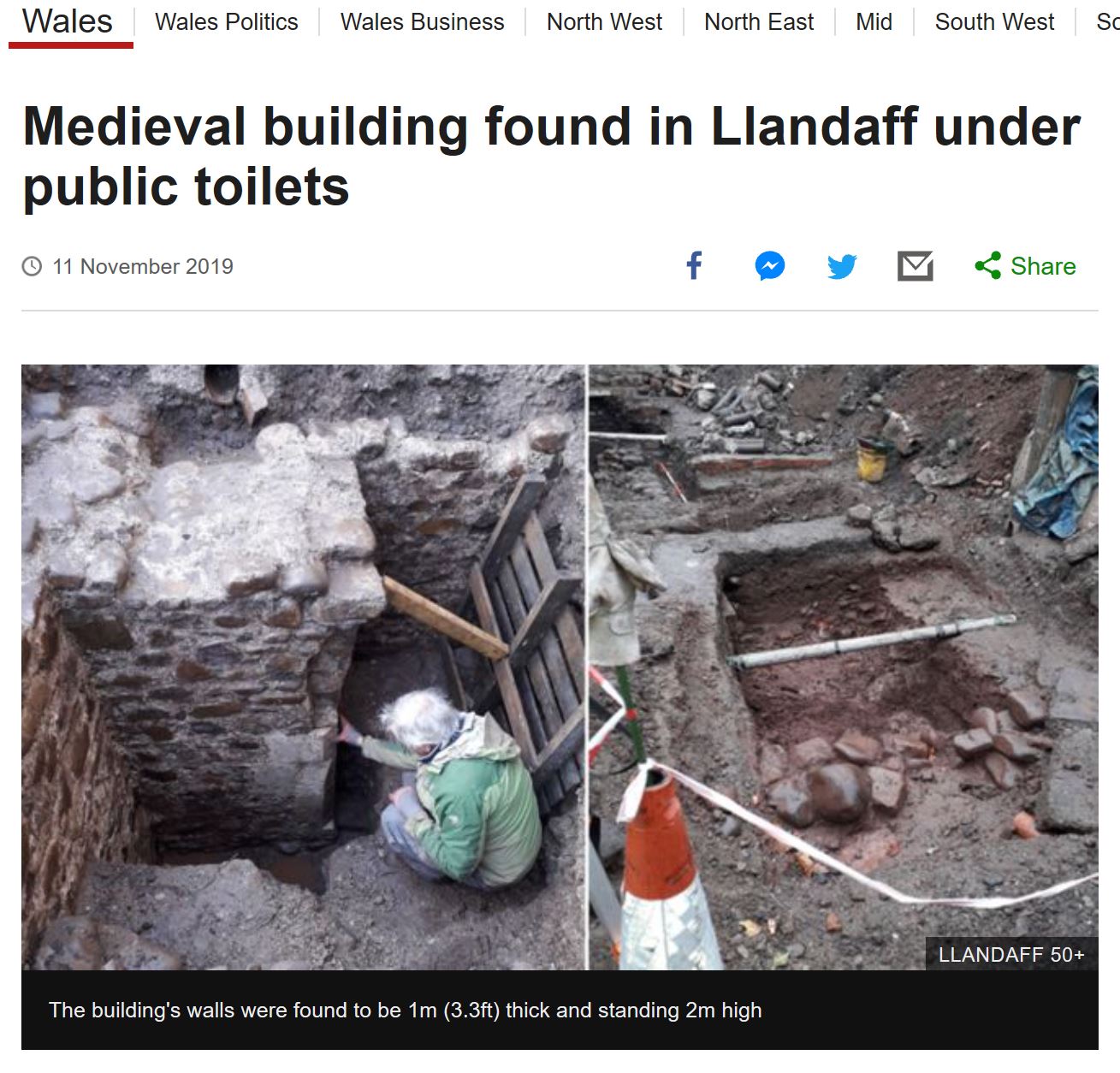 Medieval building found in Llandaff under public toilets